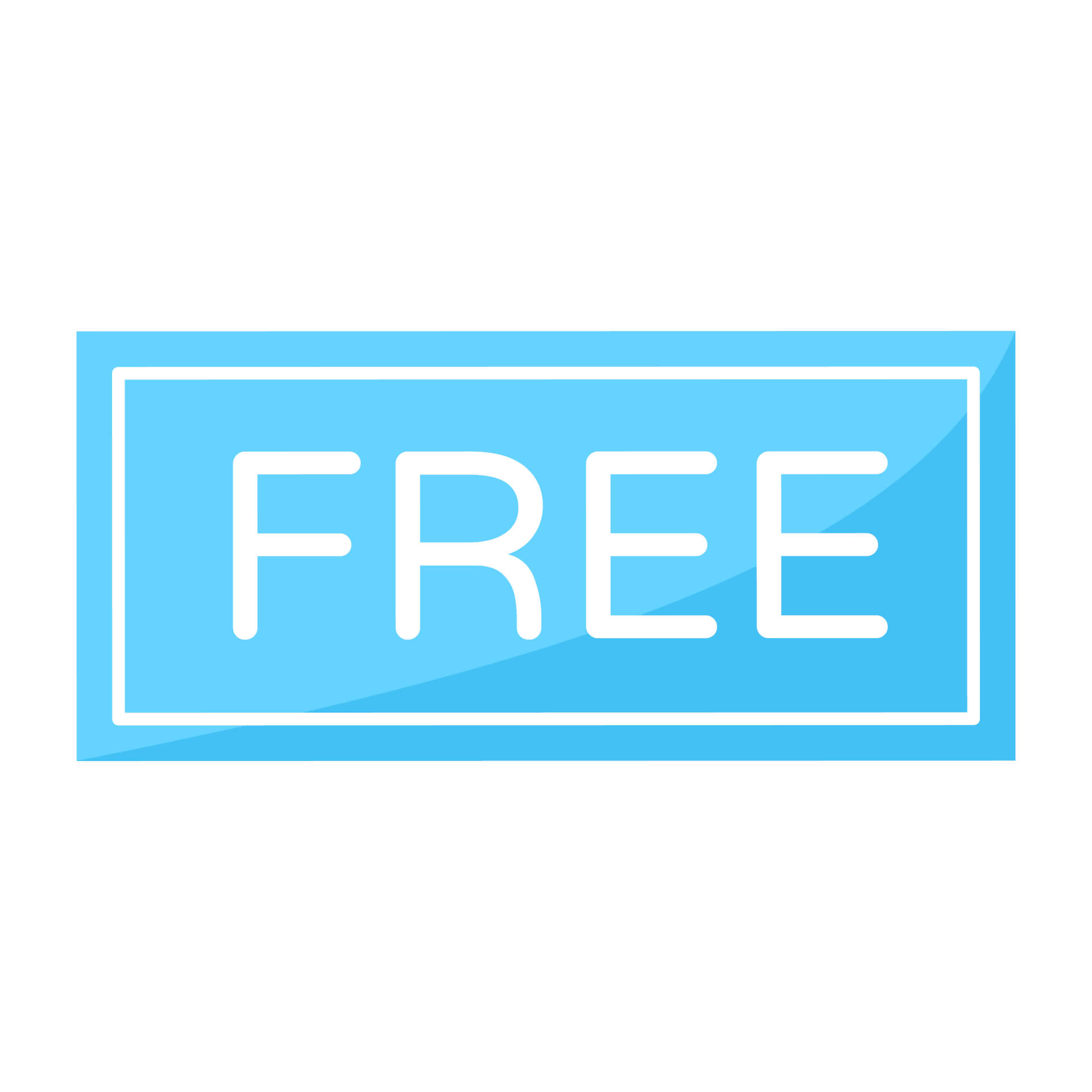 Illustration of a sign in blue saying FREE