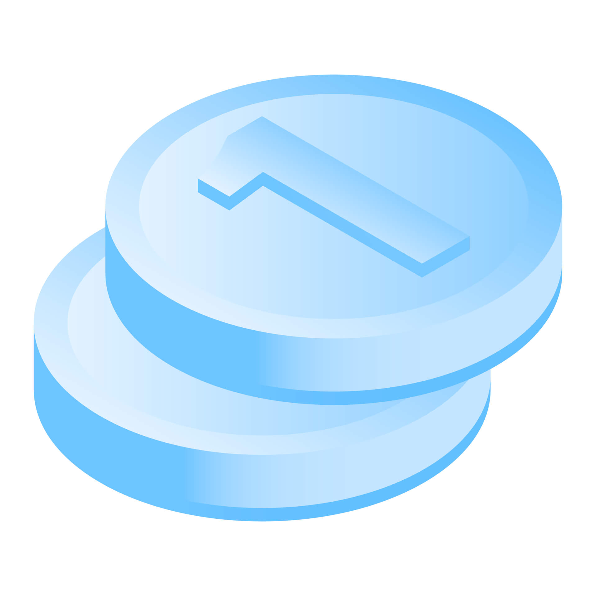 Illustration of two blue coins, stacked on top of each other.